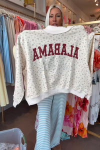 Reversible Floral Print Alabama X AL Mock Neck Sweatshirt