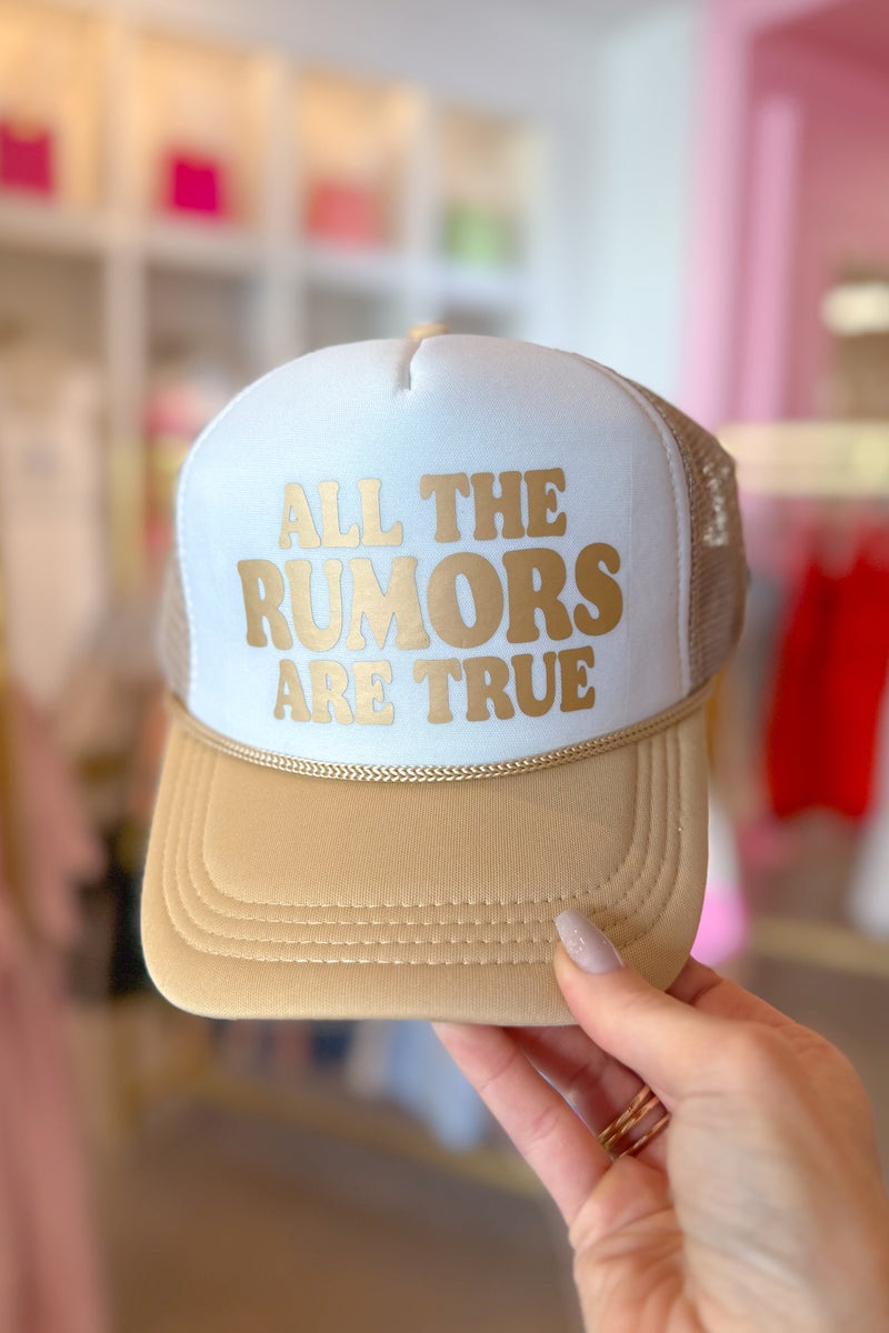 White and Gold All The Rumors Are True Trucker Hat