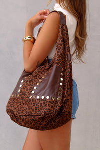 Leopard Slouchy Hobo Bag With Front Pockets