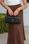 Black Embossed Clutch
