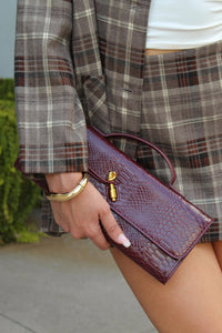 Plaid Oversized Jacket and Mini Skirt Set