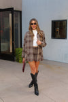 Plaid Oversized Jacket and Mini Skirt Set