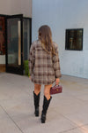 Plaid Oversized Jacket and Mini Skirt Set