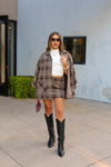 Plaid Oversized Jacket and Mini Skirt Set