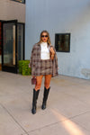 Plaid Oversized Jacket and Mini Skirt Set
