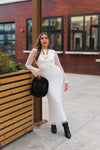 Ivory Lace Overlay Long Sleeve Maxi Dress