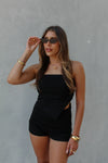 Black Tube Top and Shorts Set