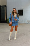 Cropped Denim Trench Jacket