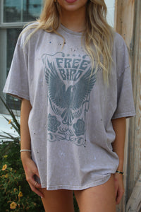 Grey Free Bird Graphic Tee