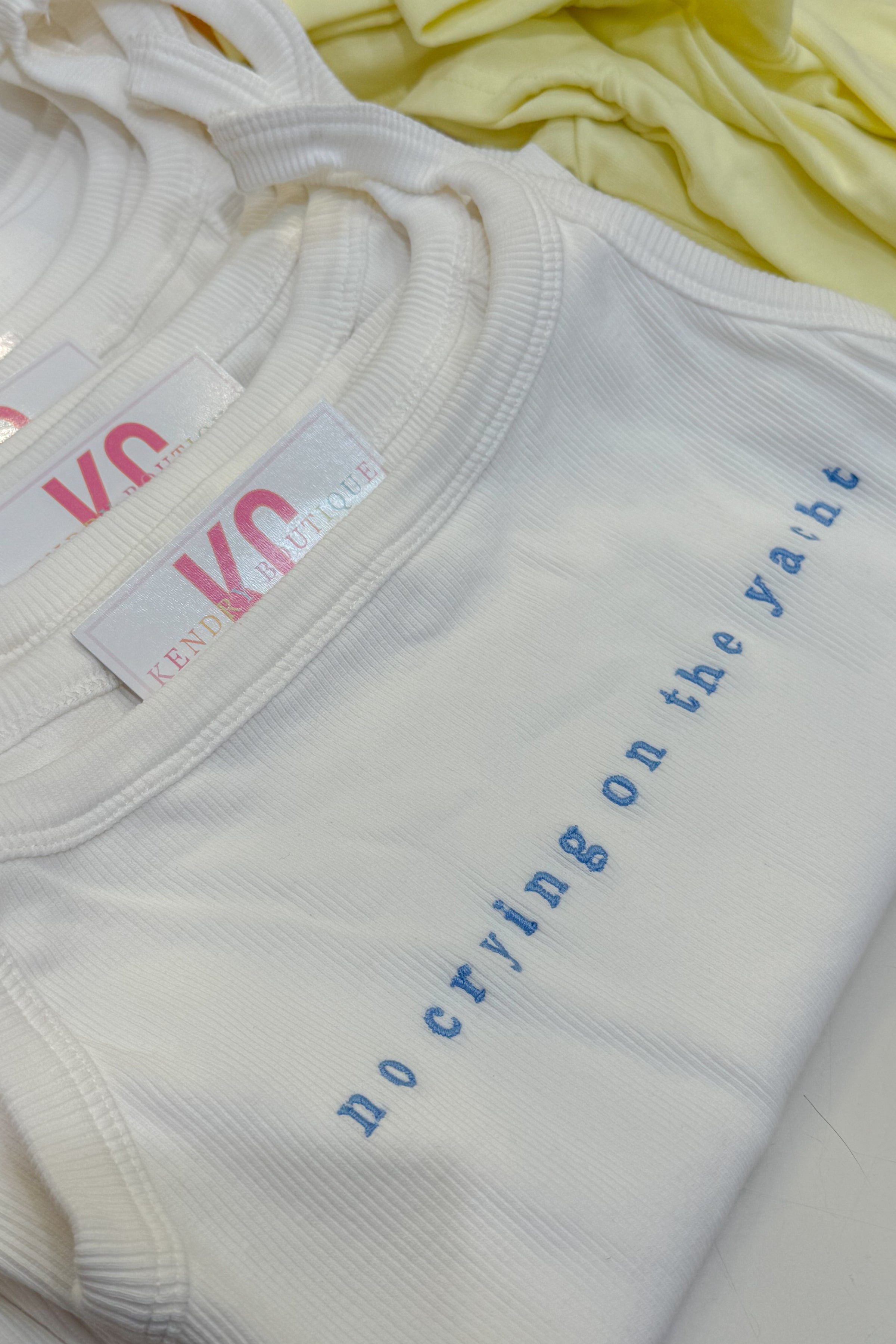 No Crying On The Yacht Embroidered Tank