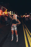 Silver Foil Patch Mini Skirt