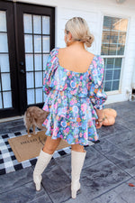 Shimmer Floral Baby Doll Dress