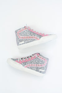 Ilana Silver Glitter Vintage Havana High Top Sneaker