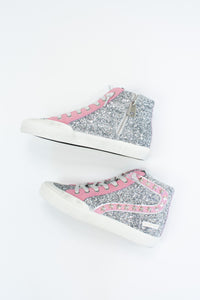 Ilana Silver Glitter Vintage Havana High Top Sneaker