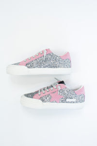 Ilana Silver Glitter Vintage Havana Low Top Sneaker