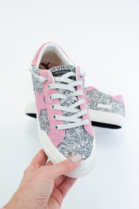 Ilana Silver Glitter Vintage Havana Low Top Sneaker