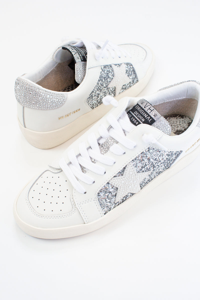 Georgette Silver Glitter Vintage Havana Low Top Sneaker