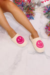 Pink Happy Face Slippers