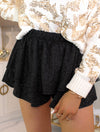 Black Layered Ruffle Glitter Skort