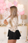 Black Layered Ruffle Glitter Skort