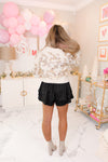 Black Layered Ruffle Glitter Skort