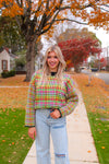 Black Multi Color Plaid Sweater