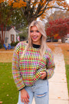Black Multi Color Plaid Sweater