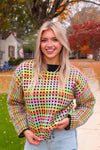 Black Multi Color Plaid Sweater