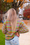 Black Multi Color Plaid Sweater