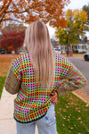 Black Multi Color Plaid Sweater