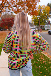 Black Multi Color Plaid Sweater