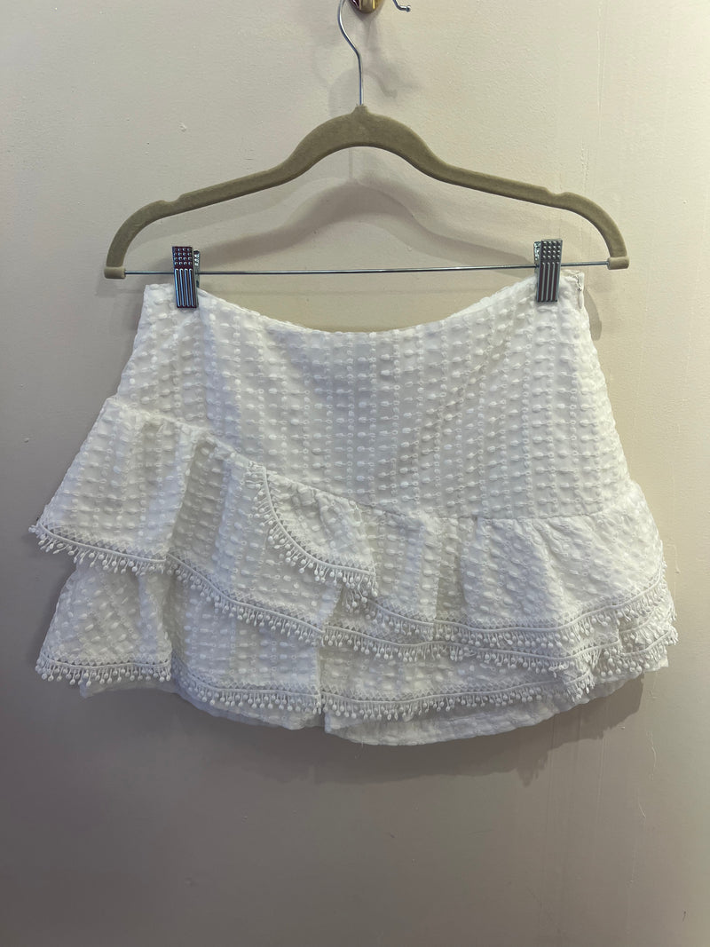 White Ruffle Lace Skirt