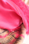 Hot Pink Fur Collar Plaid Shacket