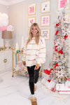 Cream Rainbow Stitch Striped Sweater