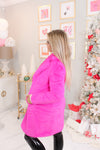 Hot Pink Faux Fur Pea Coat