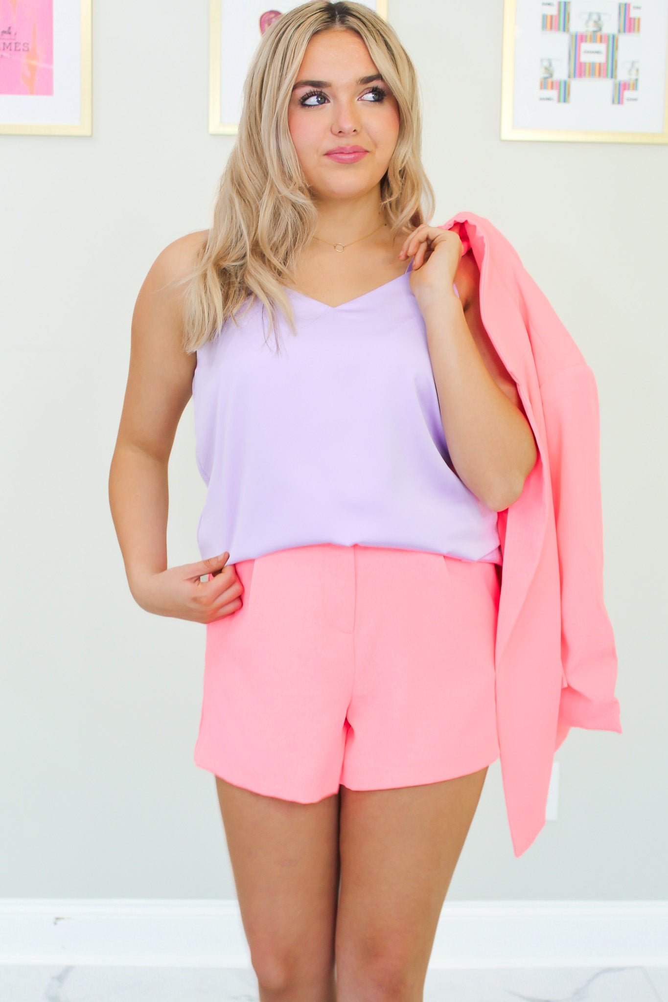 Coral Tailored Shorts - Shop Kendry Collection Boutique Coral Tailored Shorts - Shop Kendry Collection Boutique