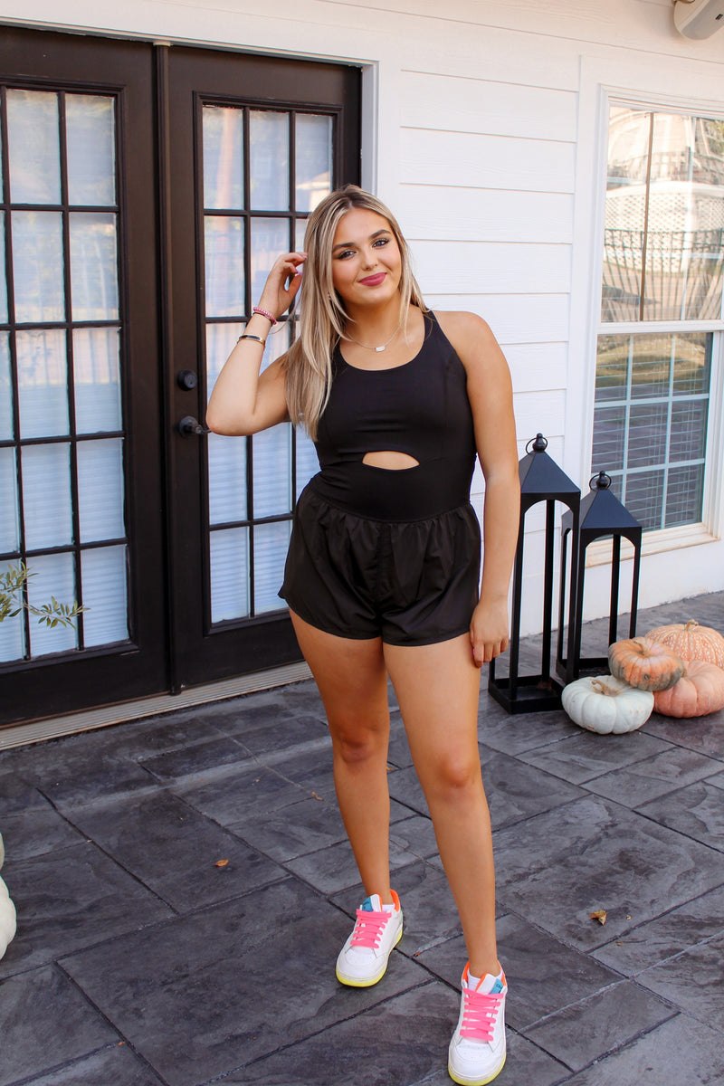 Black Athletic Romper