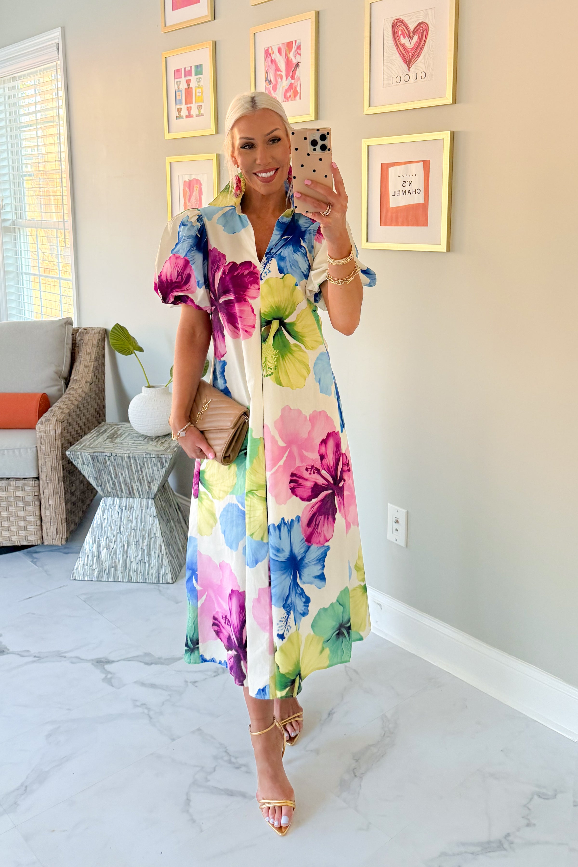 blue hibiscus dress MILLE Holly Mini Dress in Blue Hibiscus M