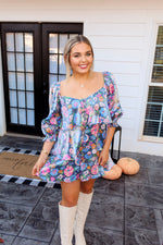 Shimmer Floral Baby Doll Dress