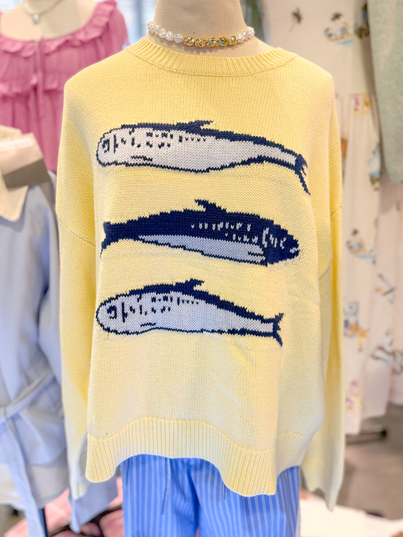 Butter Yellow Fish Sweater – Kendry Collection Boutique