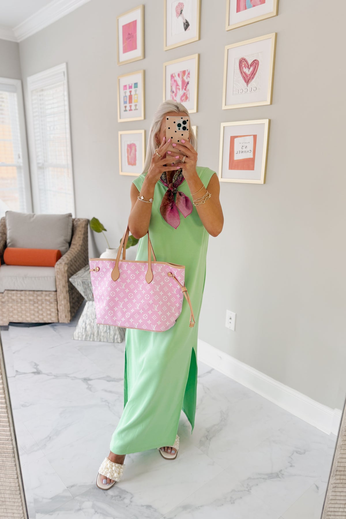 Mint Green Sleeveless Casual Maxi Dress