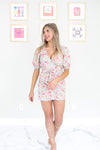 Cream Multi Color Floral Mini Skirt
