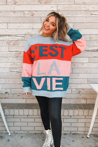 C'est La Vie Striped Sweater