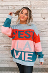 C'est La Vie Striped Sweater