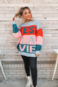 C'est La Vie Striped Sweater