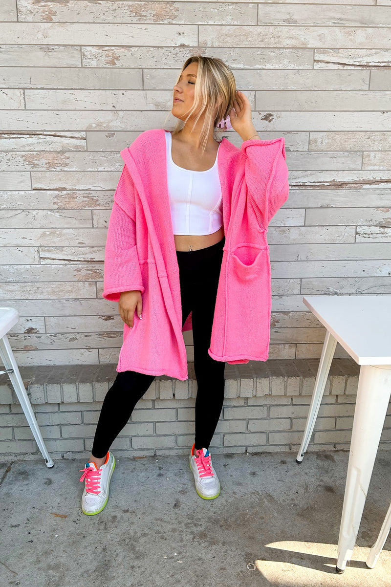 Oversized hooded cardigan cheap