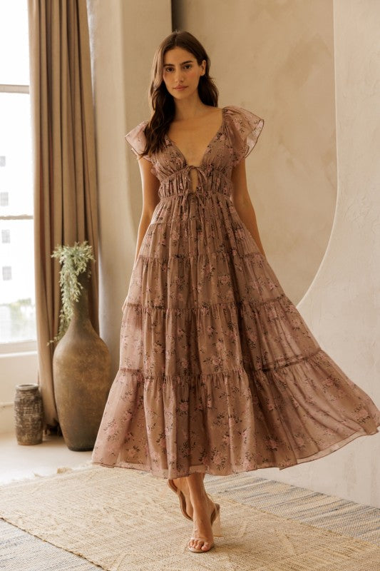 Tiered Floral Maxi Dress