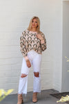 Pink and Olive Patterned Sweater