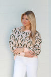 Pink and Olive Patterned Sweater