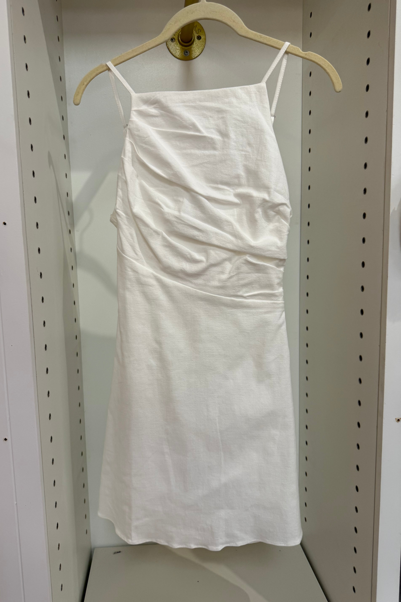 White Square Neck Mini Dress